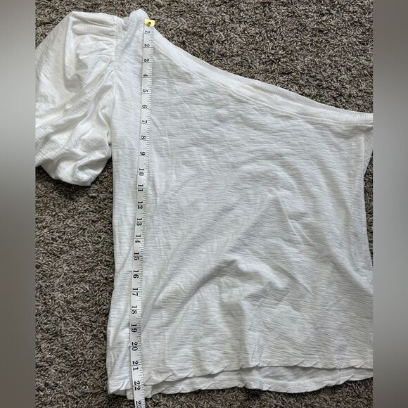 Nation One Shoulder Prima Cotton White T-Shirt - Picture 4 of 6
